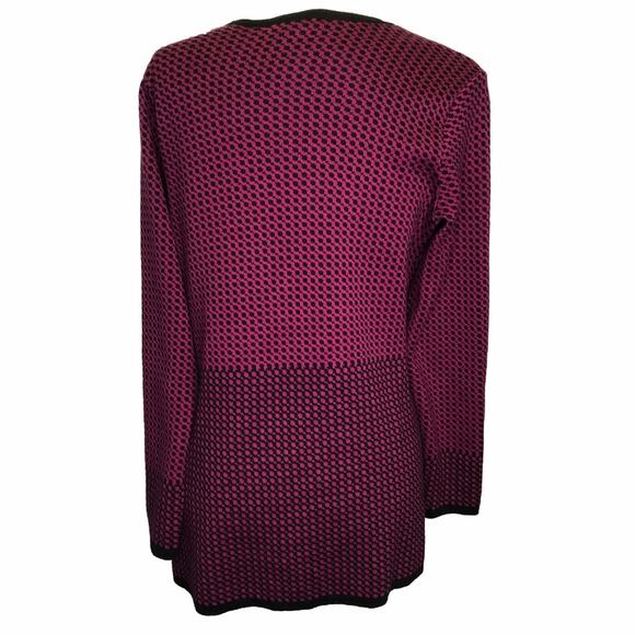 Pendleton Purple Fuchsia Black Cotton Cardigan Sweater M Women's - Picture 2 of 4